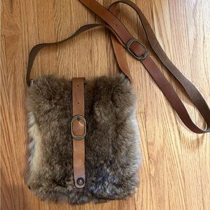 Patricia Nash Fur & Leather Crossbody Purse